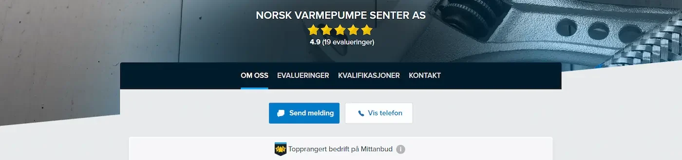 Mittanbud Norsk Varmepumpe Senter AS